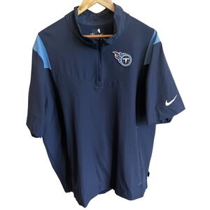 Nike Tennessee Titans Performance Mens XL Blue Player Issue Coach Short Sleeve